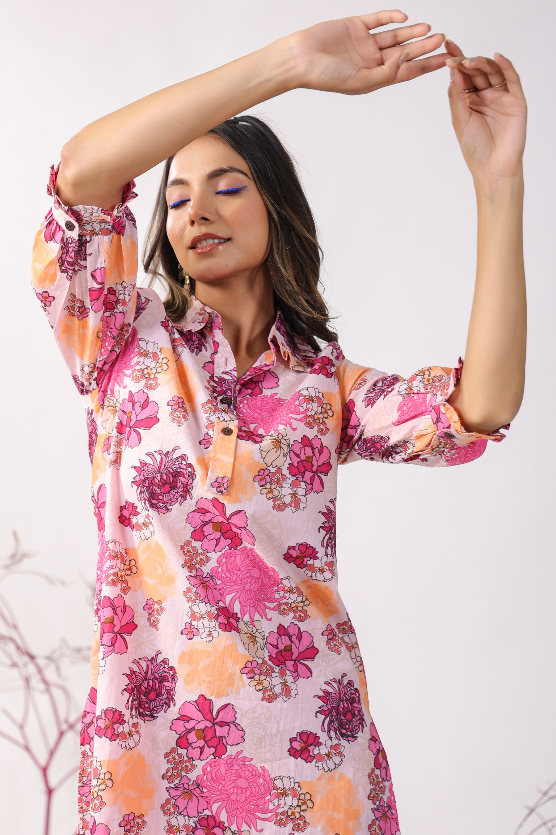 Dahlia on Pink Lounge Palazzo Loungewear Set