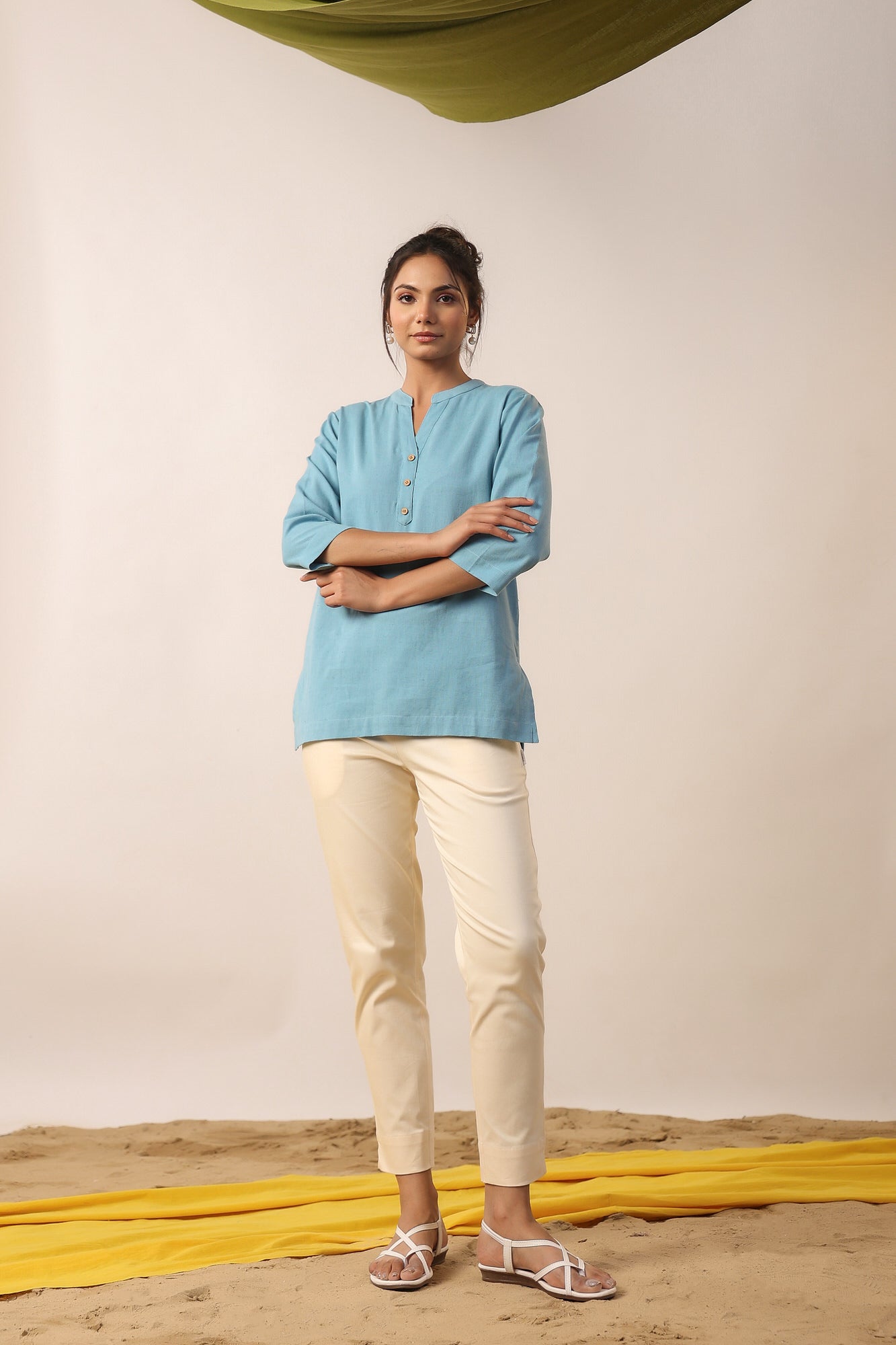 Irogon Blue Cotton Top