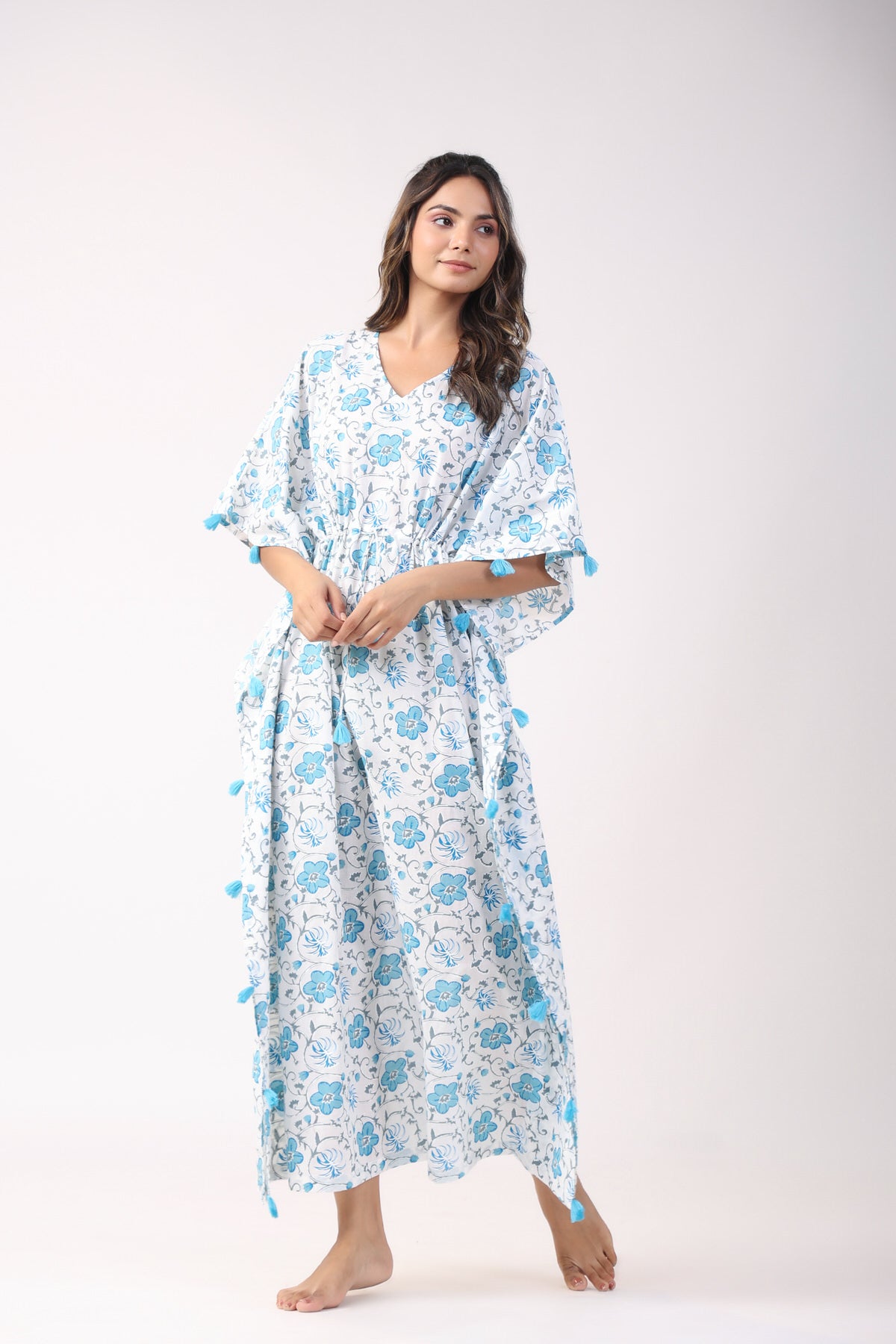 Turquoise Temptation Cotton Kaftan