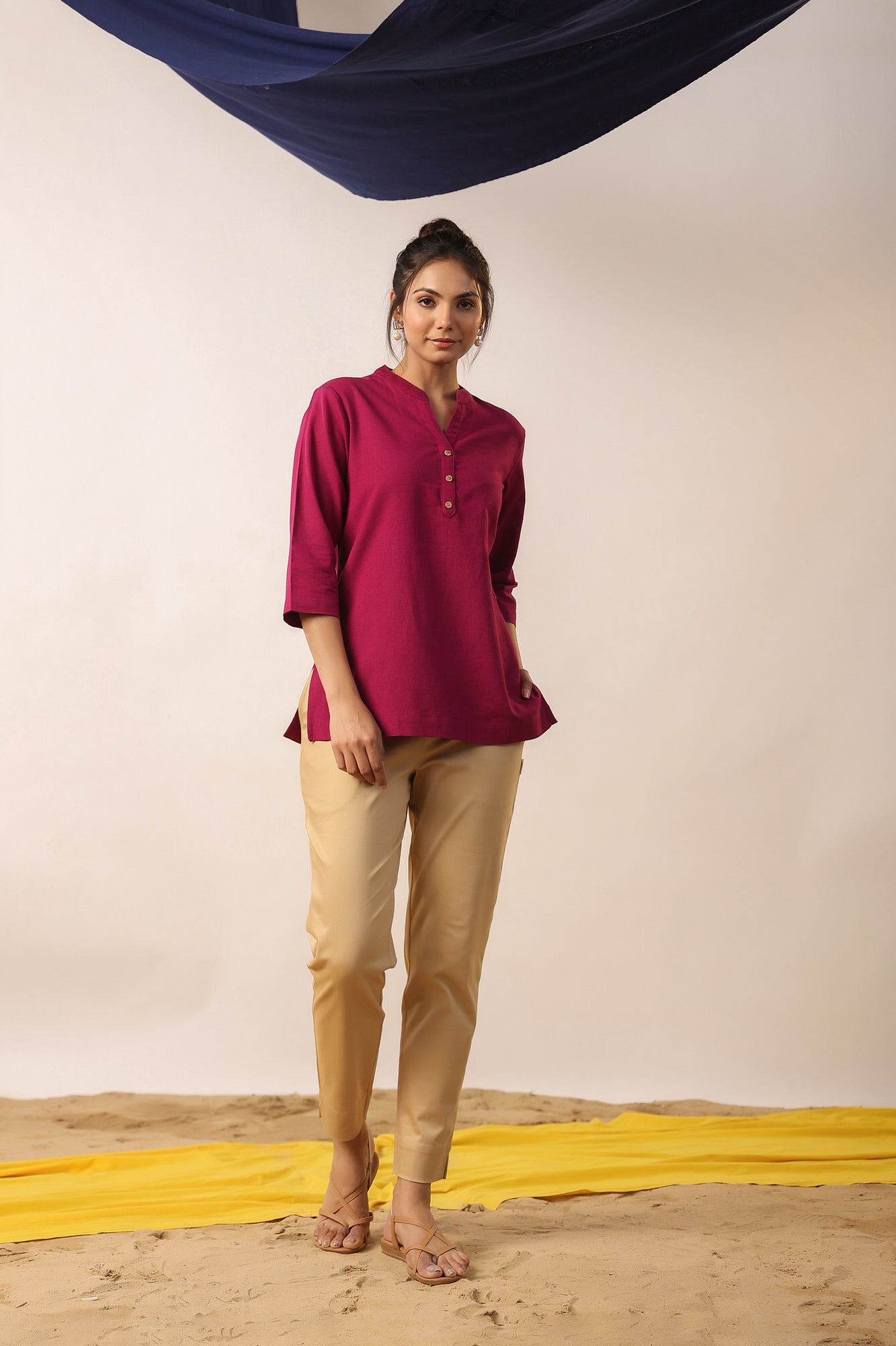 Earthy Magenta Cotton Top