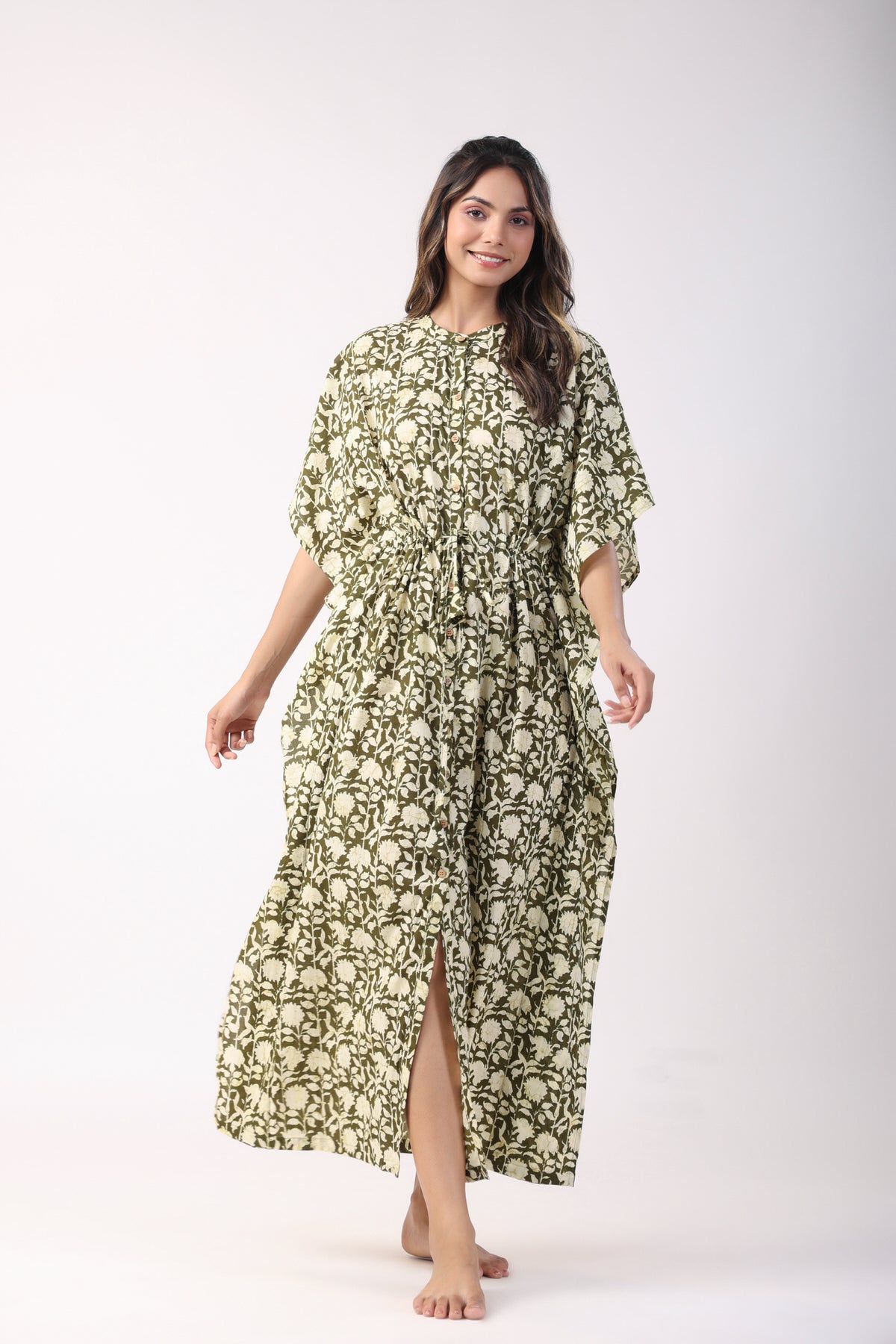 Mint Maze Cotton Kaftan