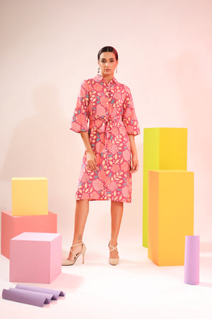 Floral Lavender Muslin Silk Dress