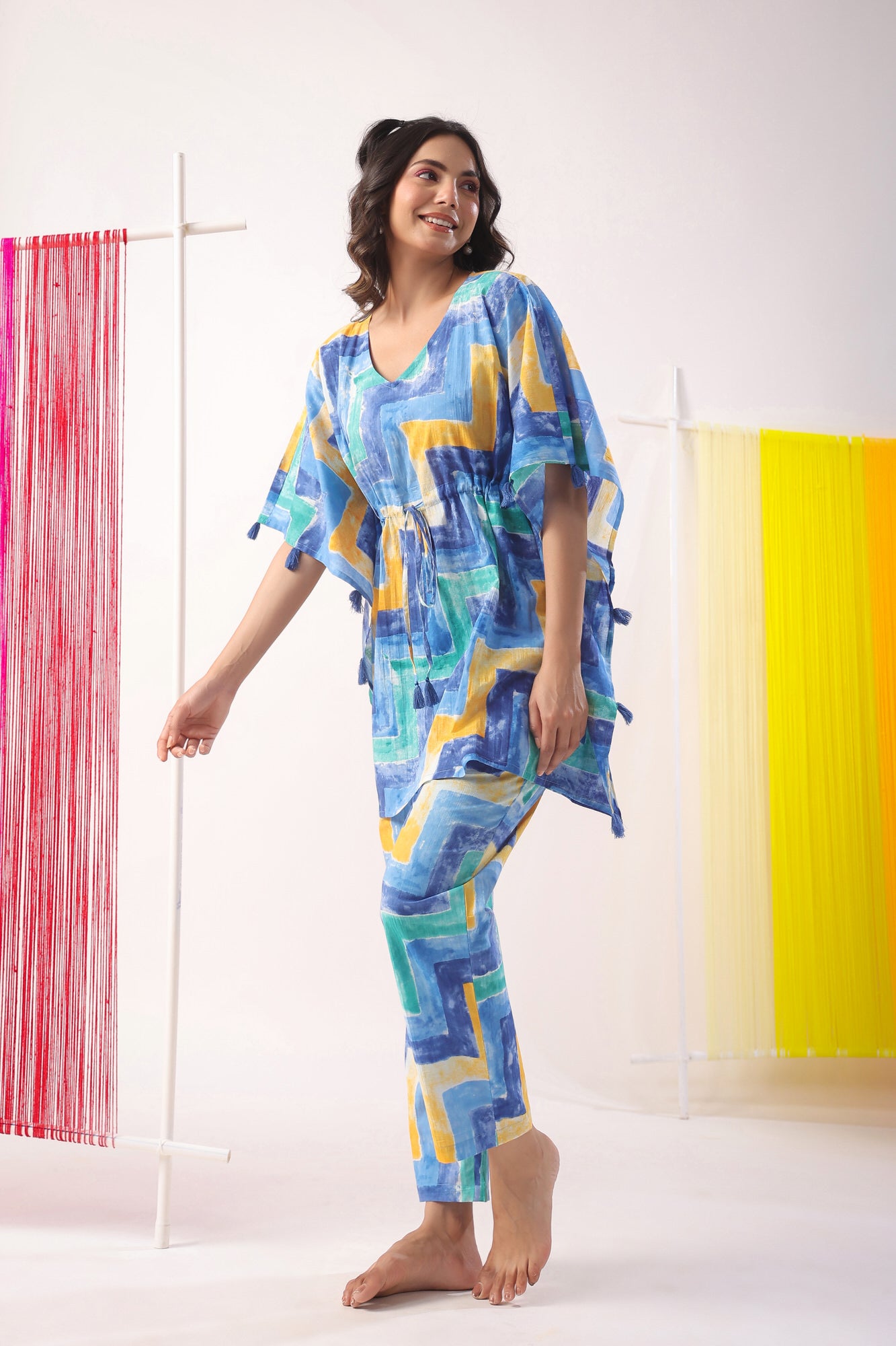 Zig-Zag Print on Kaftan Co-ord Set