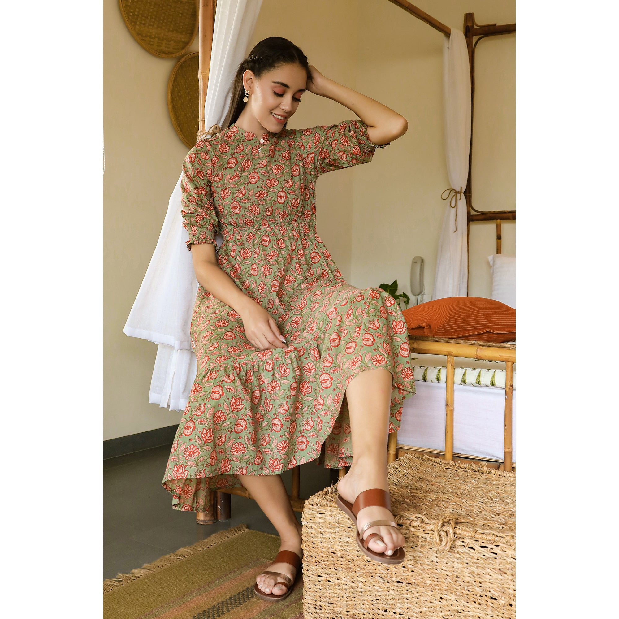 Nomadic Folk Paisley on Midi Dress