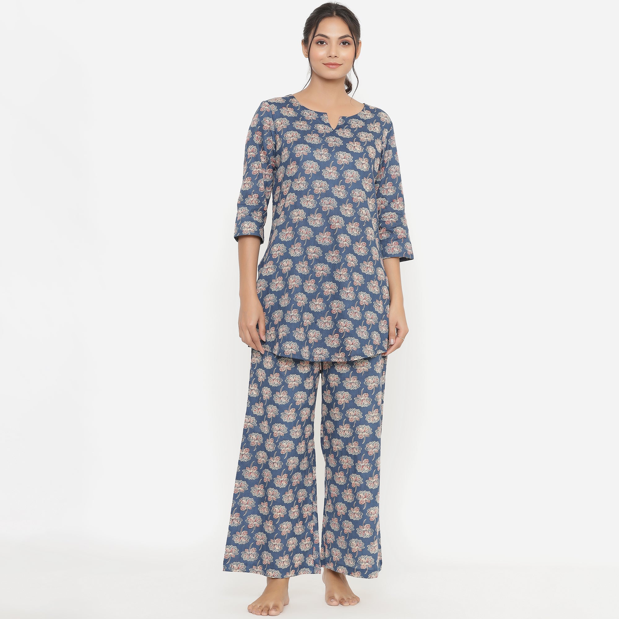 Lotus on Indigo Loungewear Top Set