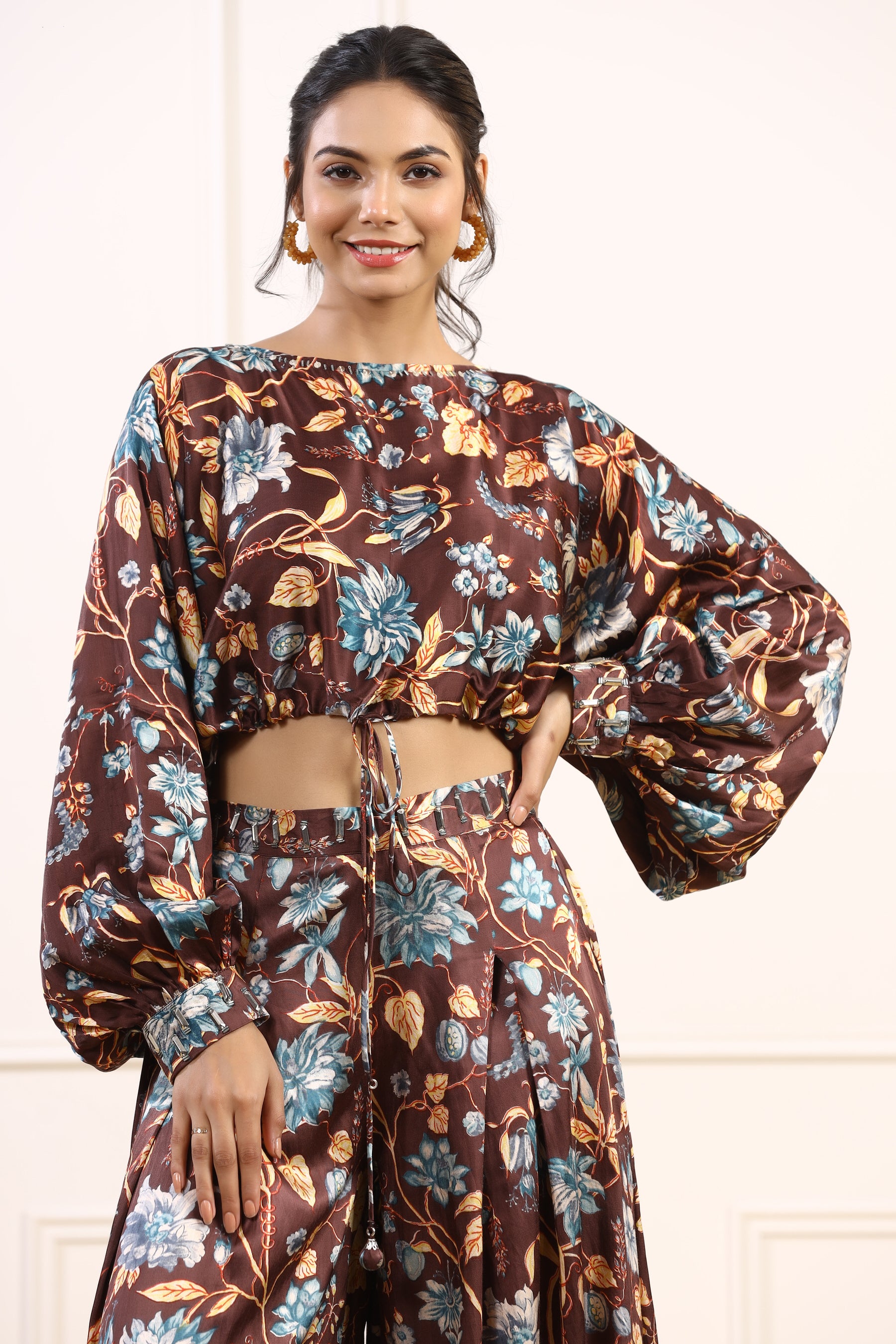 Cocoa Blossom Spleador Satin Co ord Set