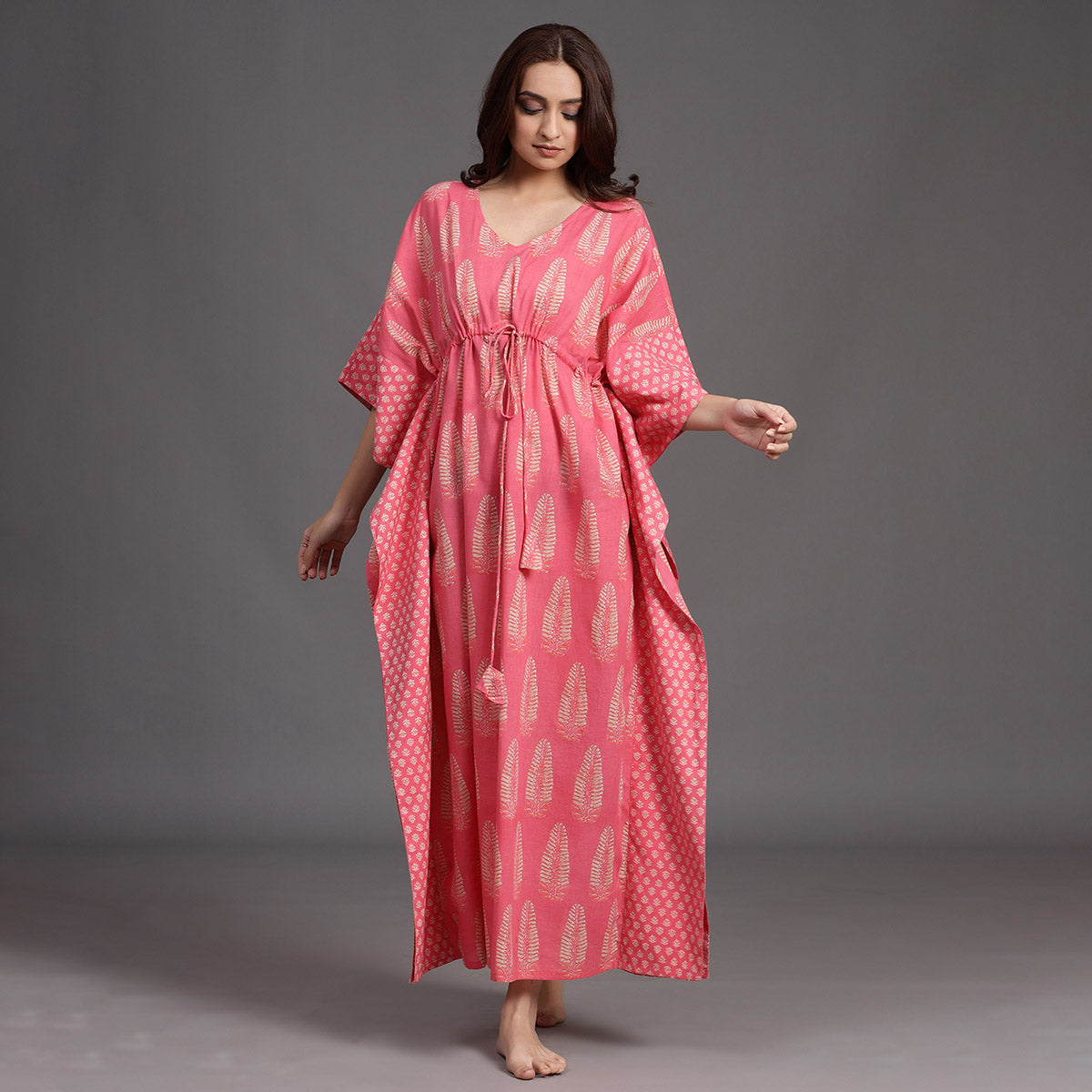 Statement Motif on Pink Kaftan JISORA