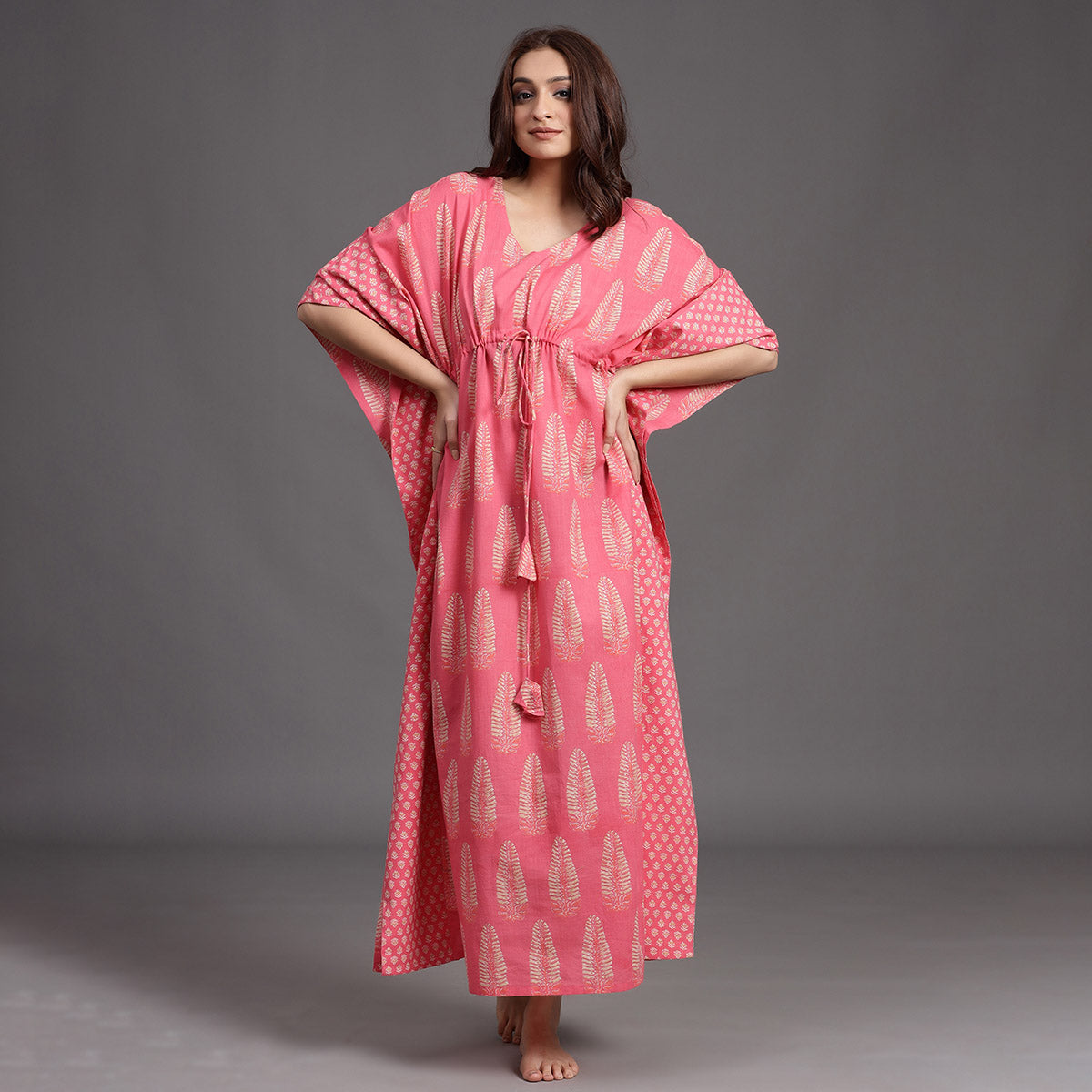 Statement Motif on Pink Kaftan JISORA