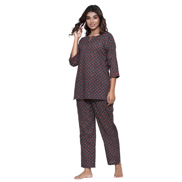 Royal Motifs on Blue Loungewear JISORA