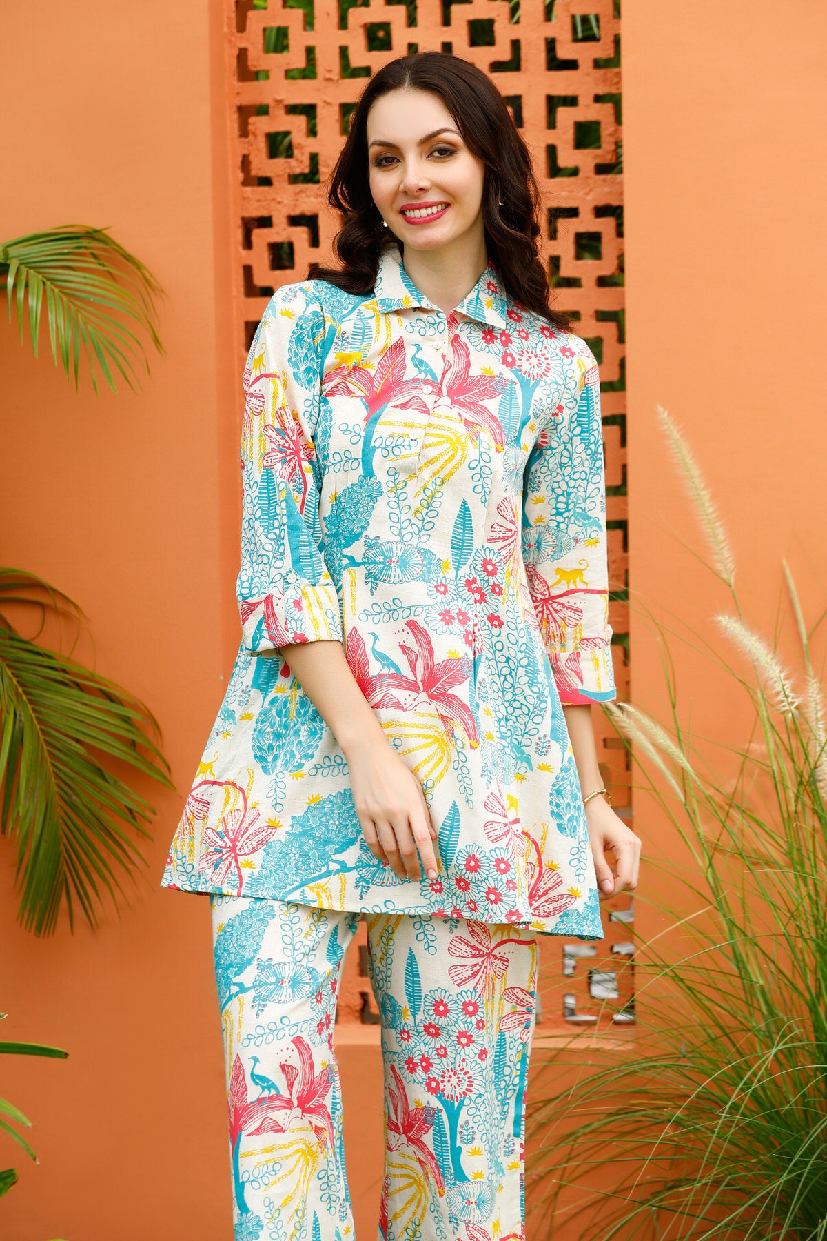 Blissful Spectrum on Khadi Cotton Co-ord Set – JISORA