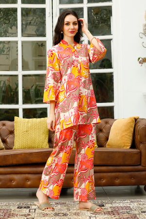 Colour Carnival Cotton Palazzo Loungewear Set