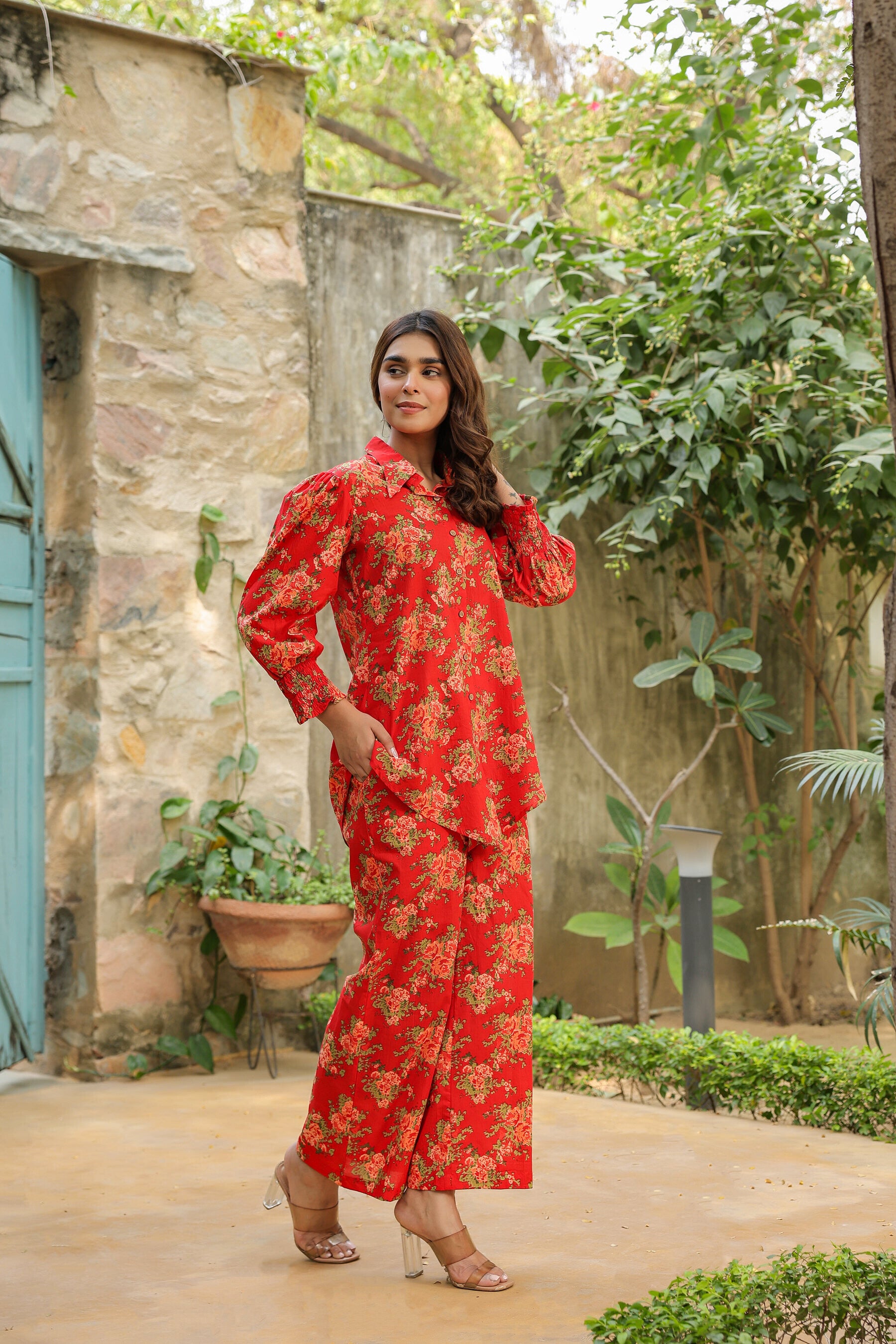 Red Rhapsody Cotton Co-ord Set