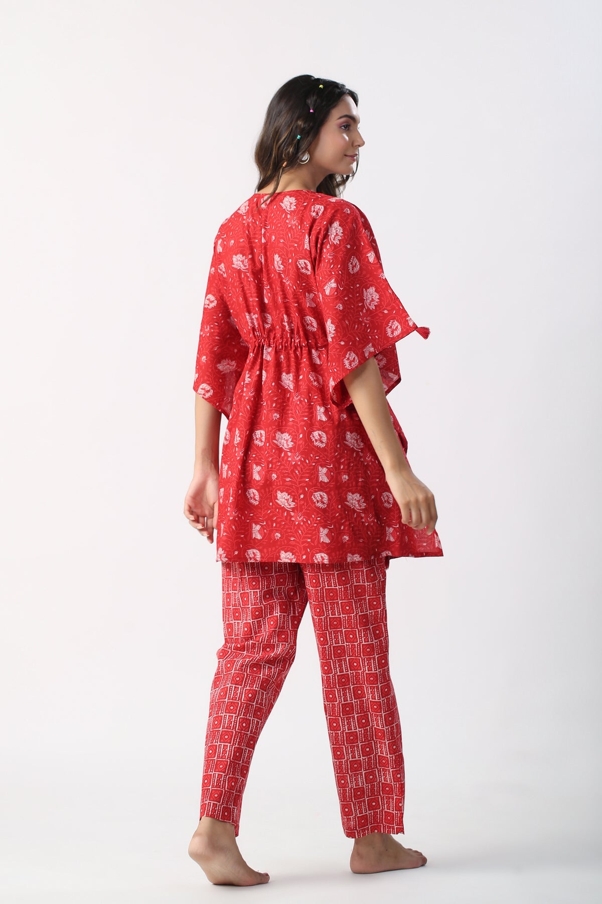 Rose Charades Cotton Kaftan pajama set