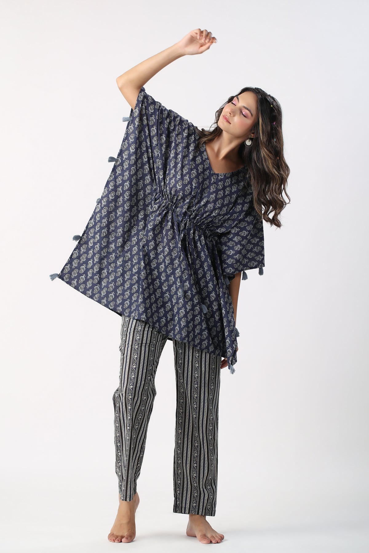 Dusk to Dawn Cotton Kaftan Pajama set