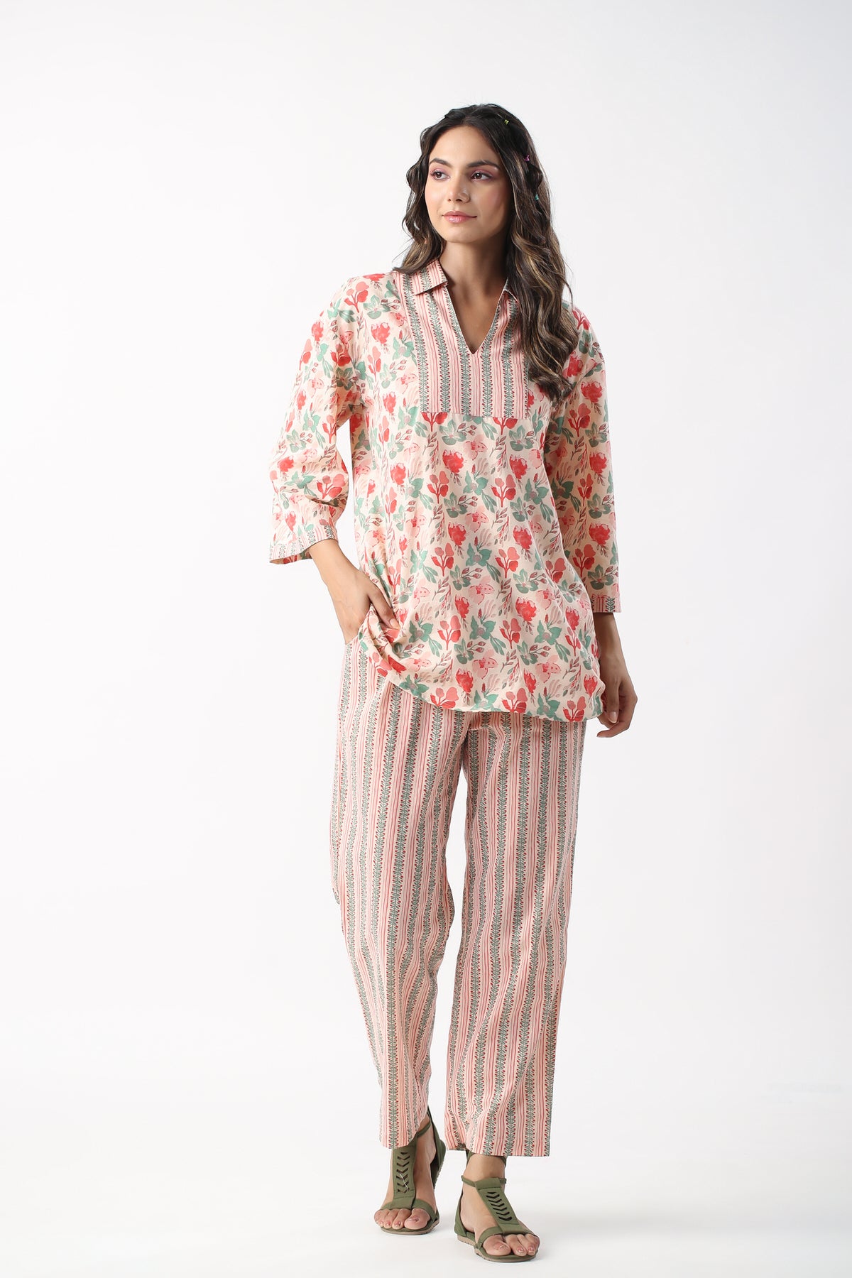 Tulip Treasures Cotton Loungewear Top Set