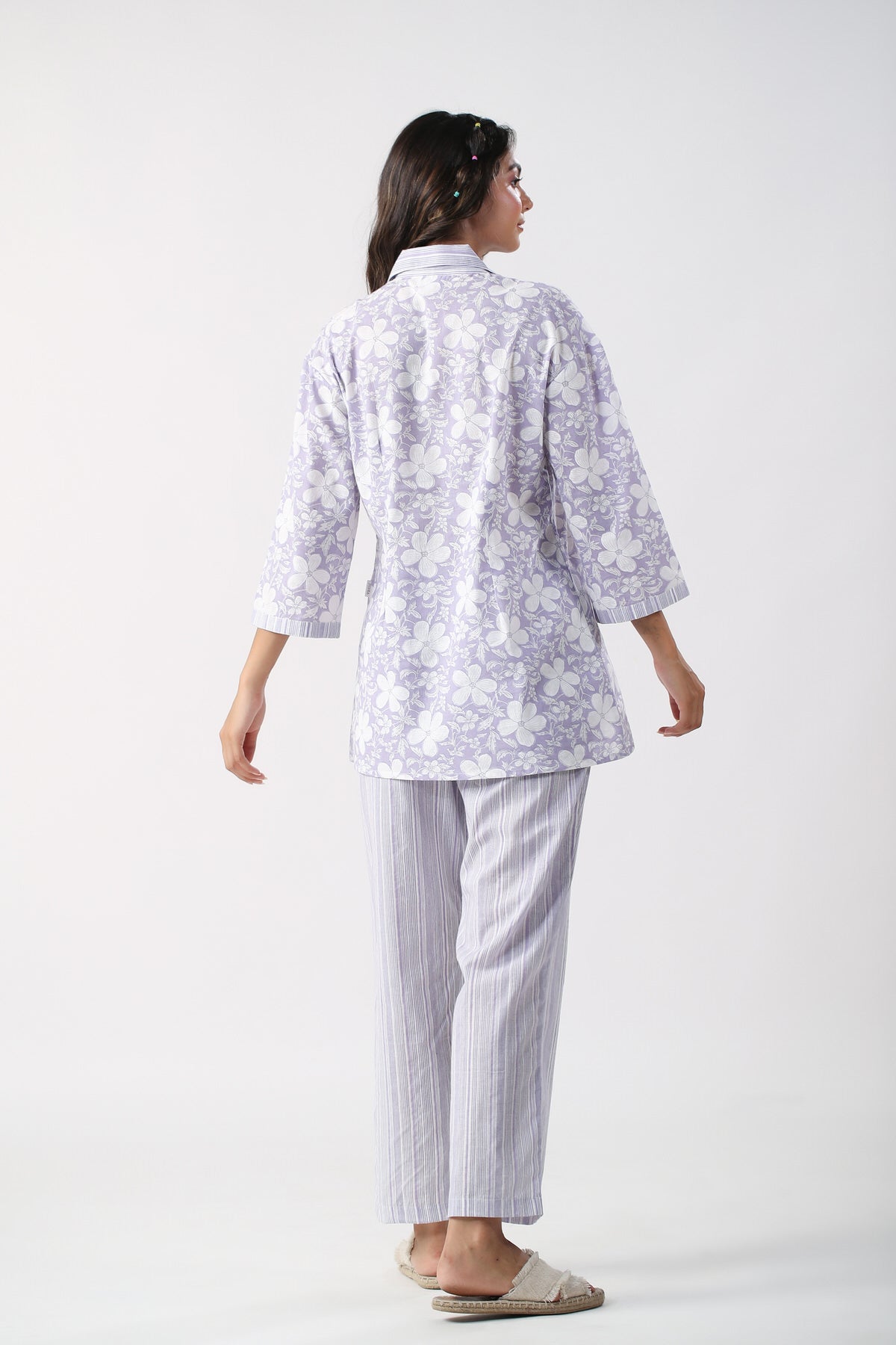 Lavender Meadows Cotton Loungewear Top Set