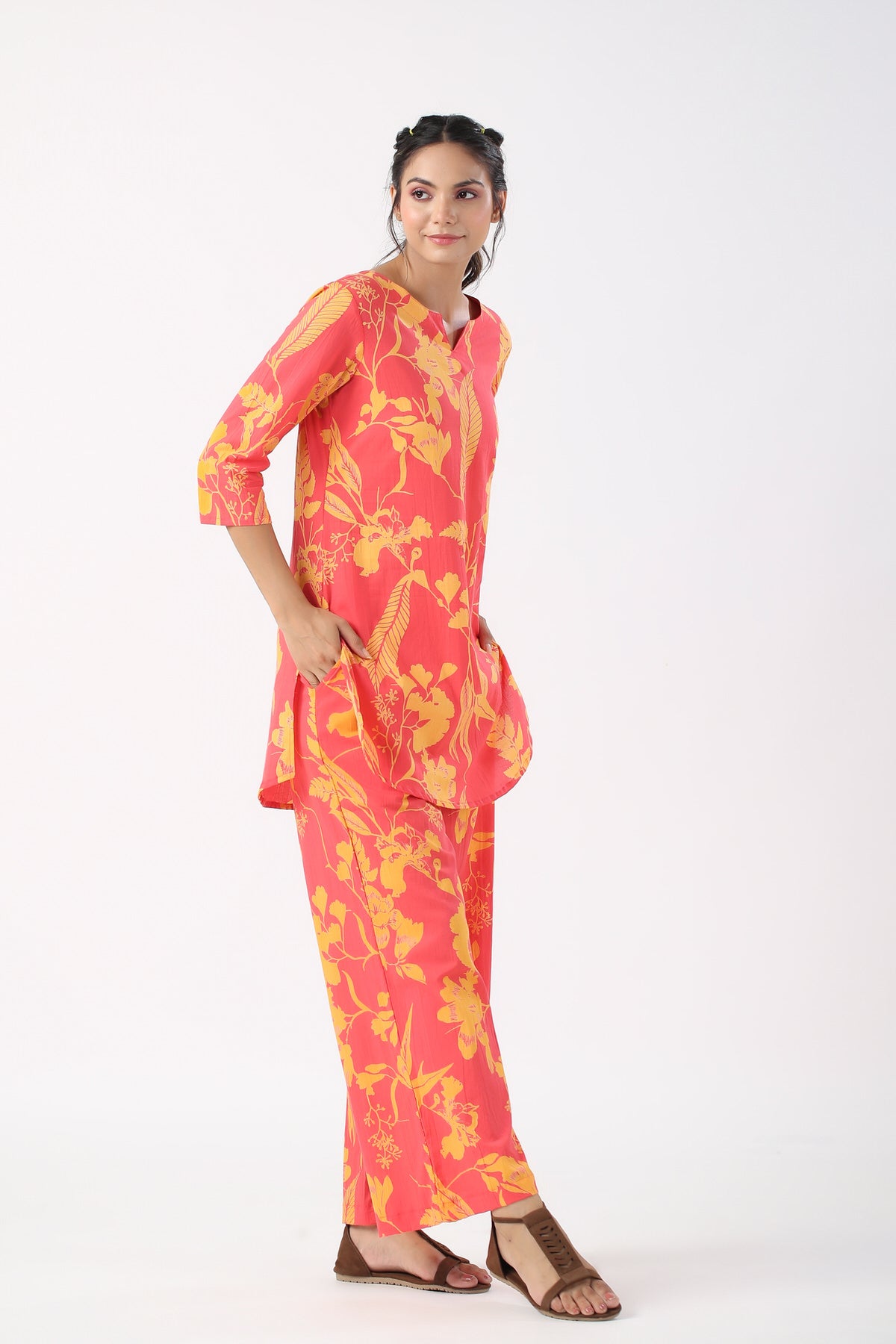 Sunkissed Sands Cotton Palazzo Loungewear Set