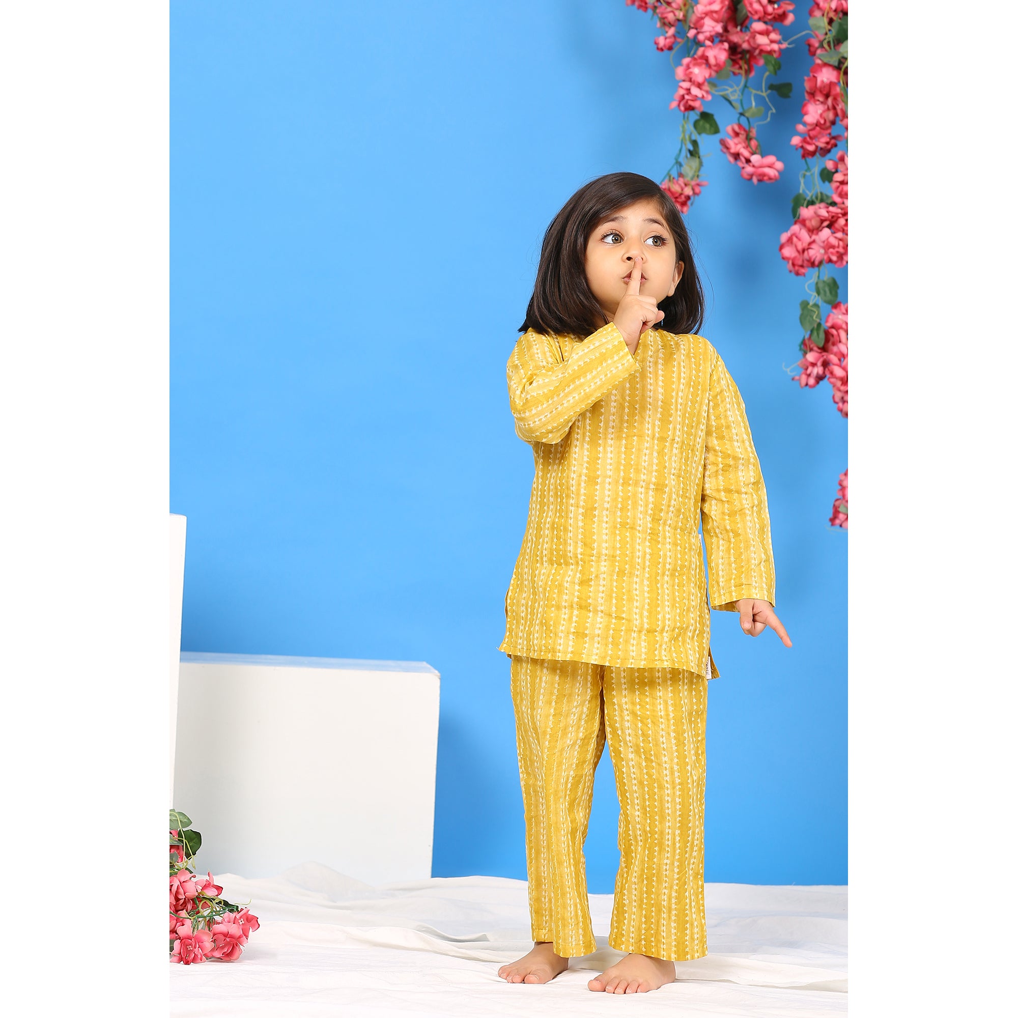 Shibori on Yellow Kids Loungewear Set