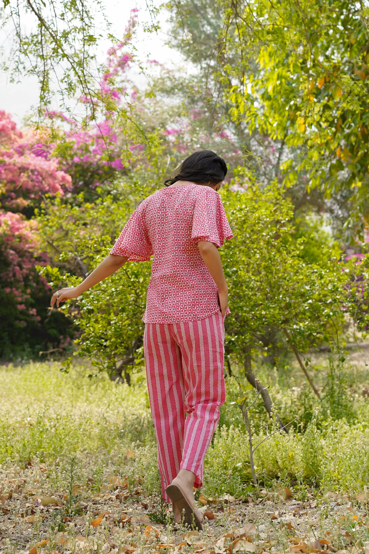 Garden treasures on Pink Loungewear Top Set