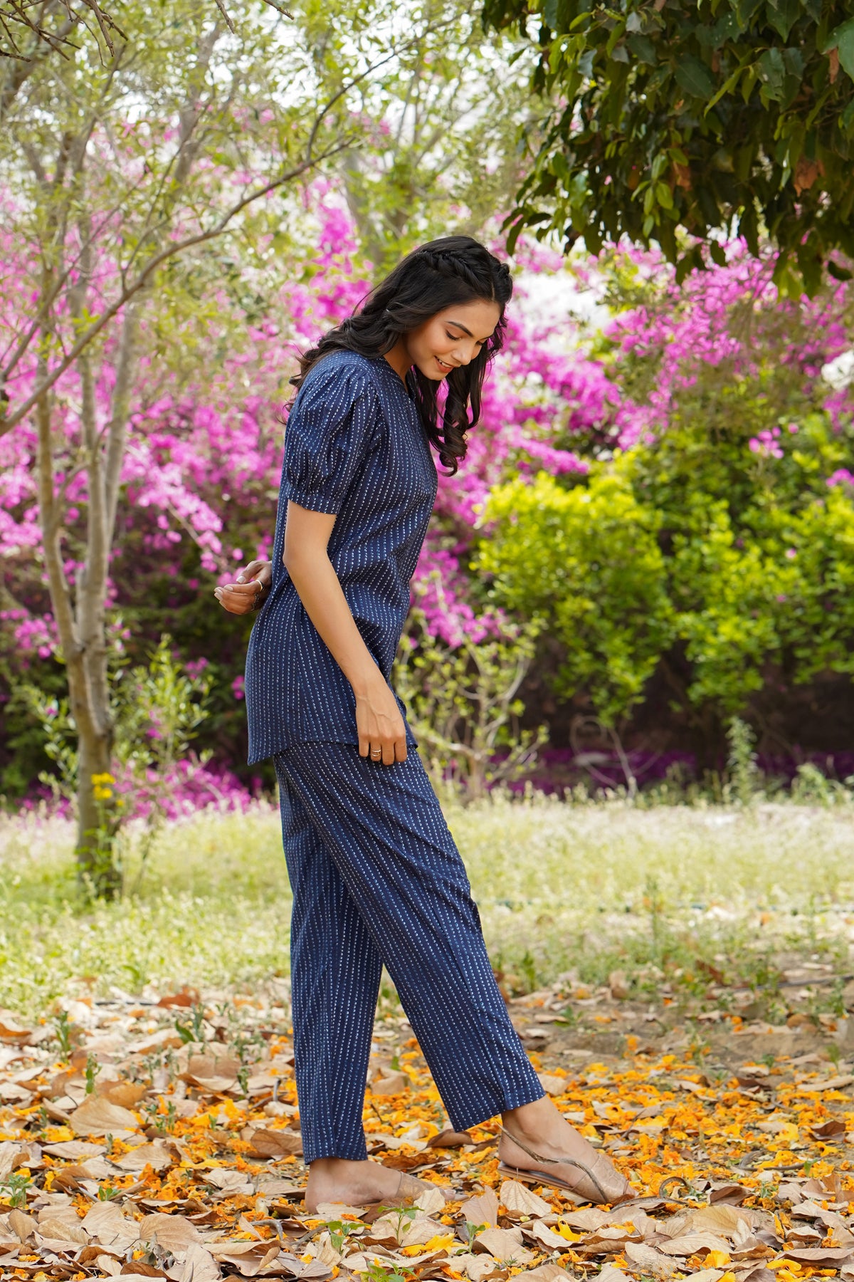 Polka dots on Blue Loungewear Top Set