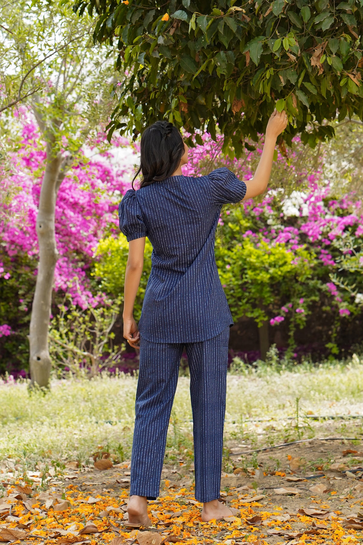 Polka dots on Blue Loungewear Top Set