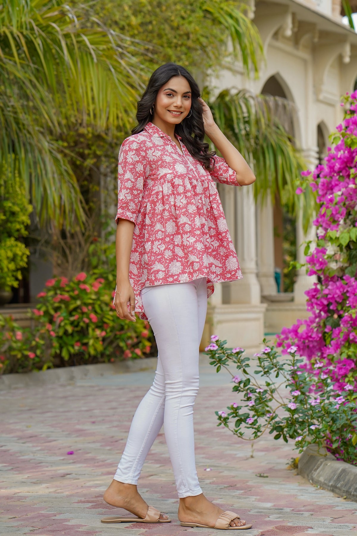 Jaal on Pink Short Kurti