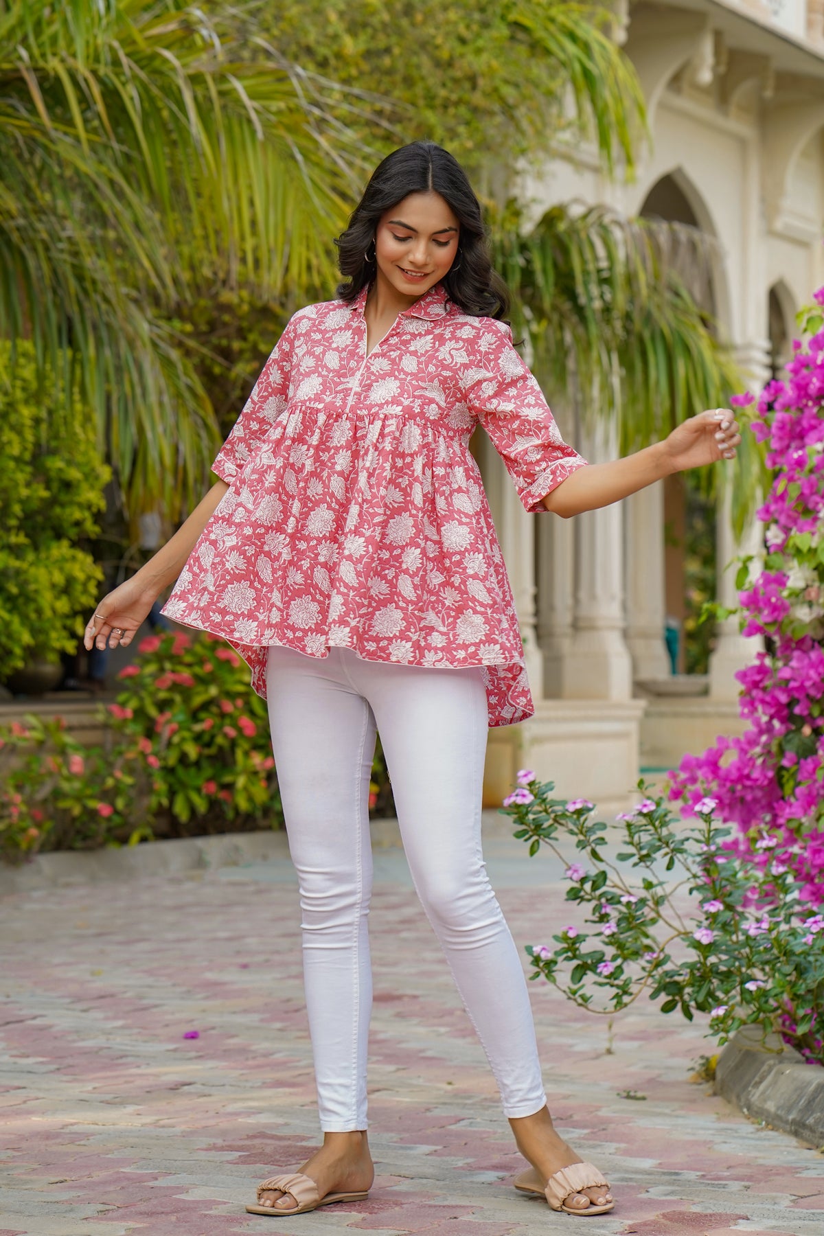 Jaal on Pink Short Kurti