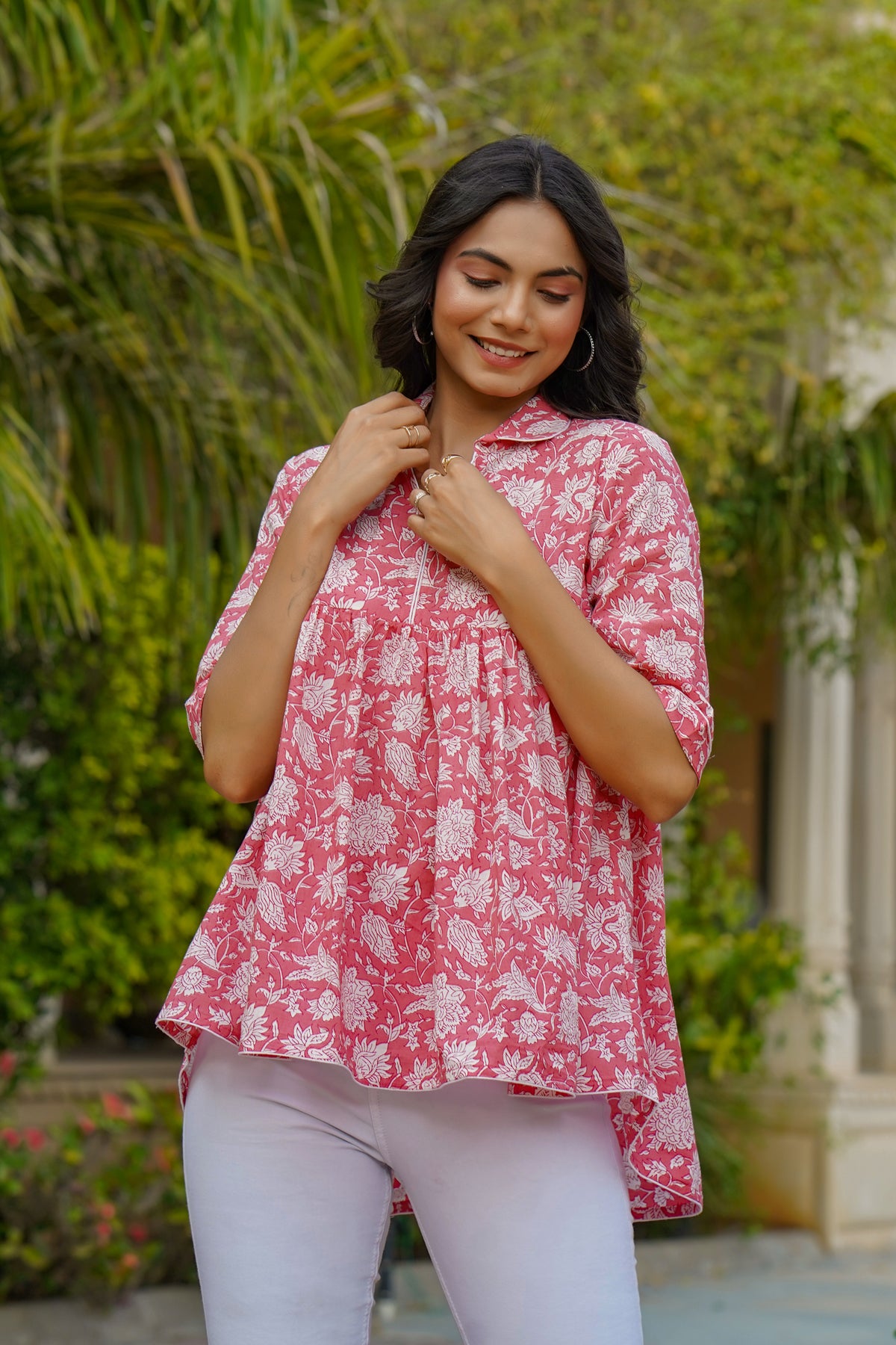 Jaal on Pink Short Kurti