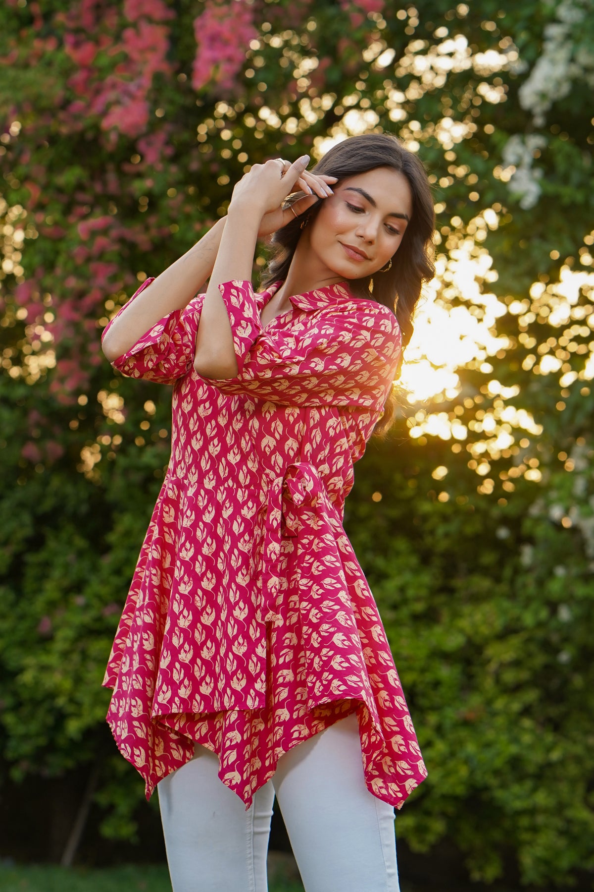 Flames on Pink Short Kurti