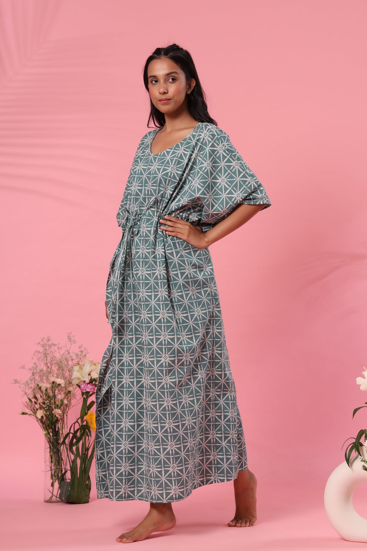 Geometrical Patterns on Blue Kaftan