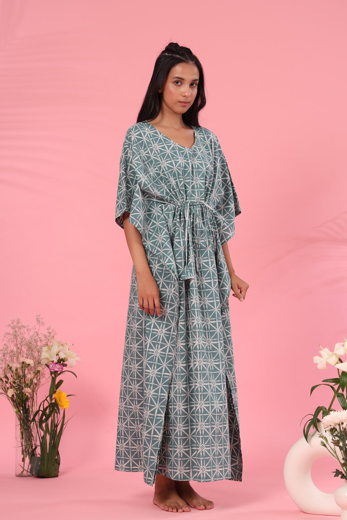 Geometrical Patterns on Blue Kaftan