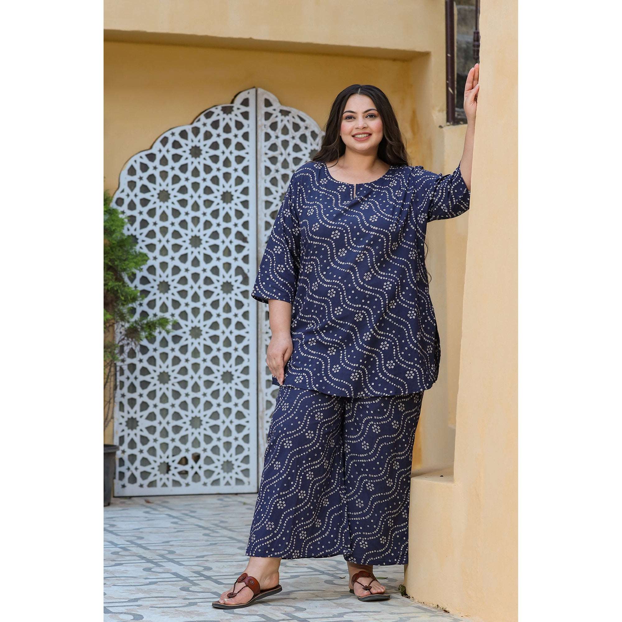 Bandhej on Blue Plus Size Loungewear Set