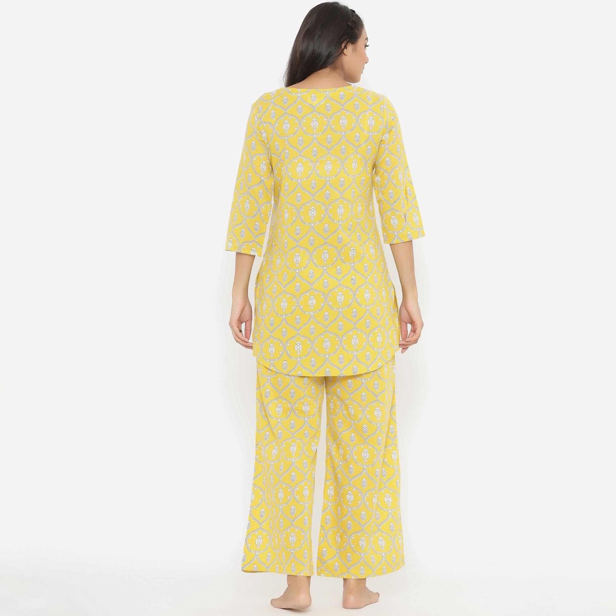 Chandelier Print On Yellow Loungewear