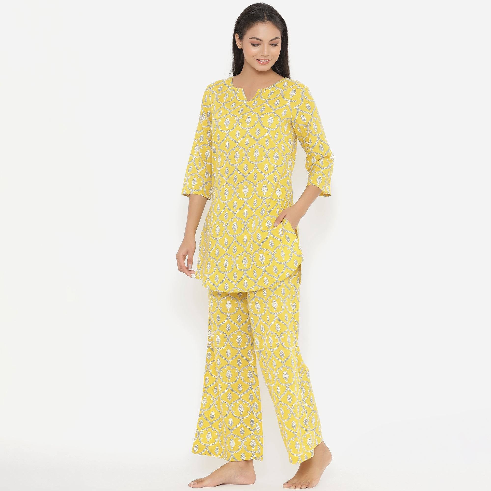 Chandelier Print On Yellow Loungewear