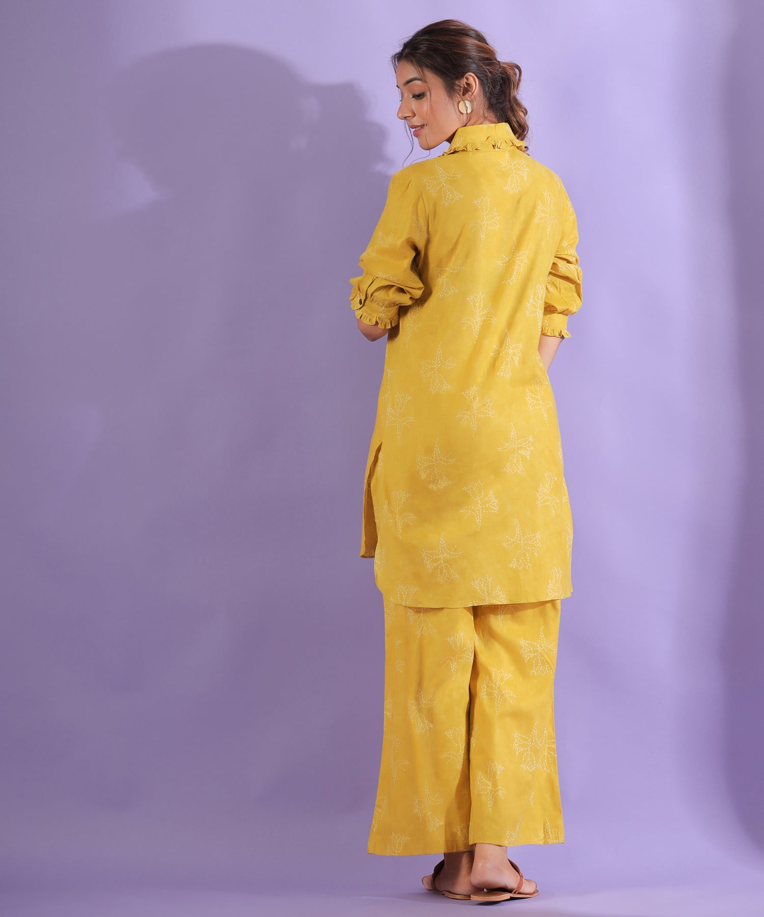 Rosey Embry on Yellow Palazzo Loungewear Set