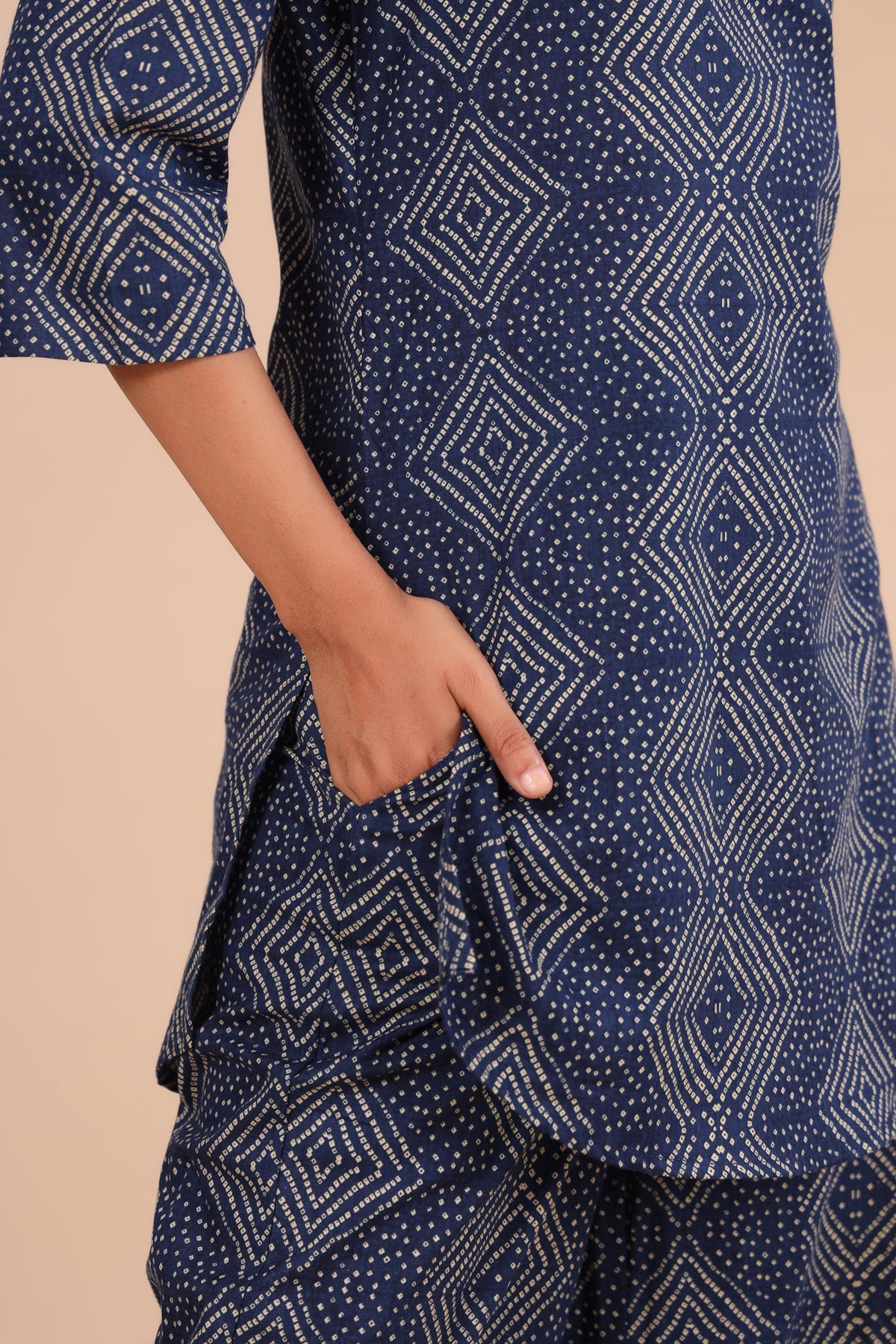 Zig-Zag Bhandani on Indigo Loungewear Top Set