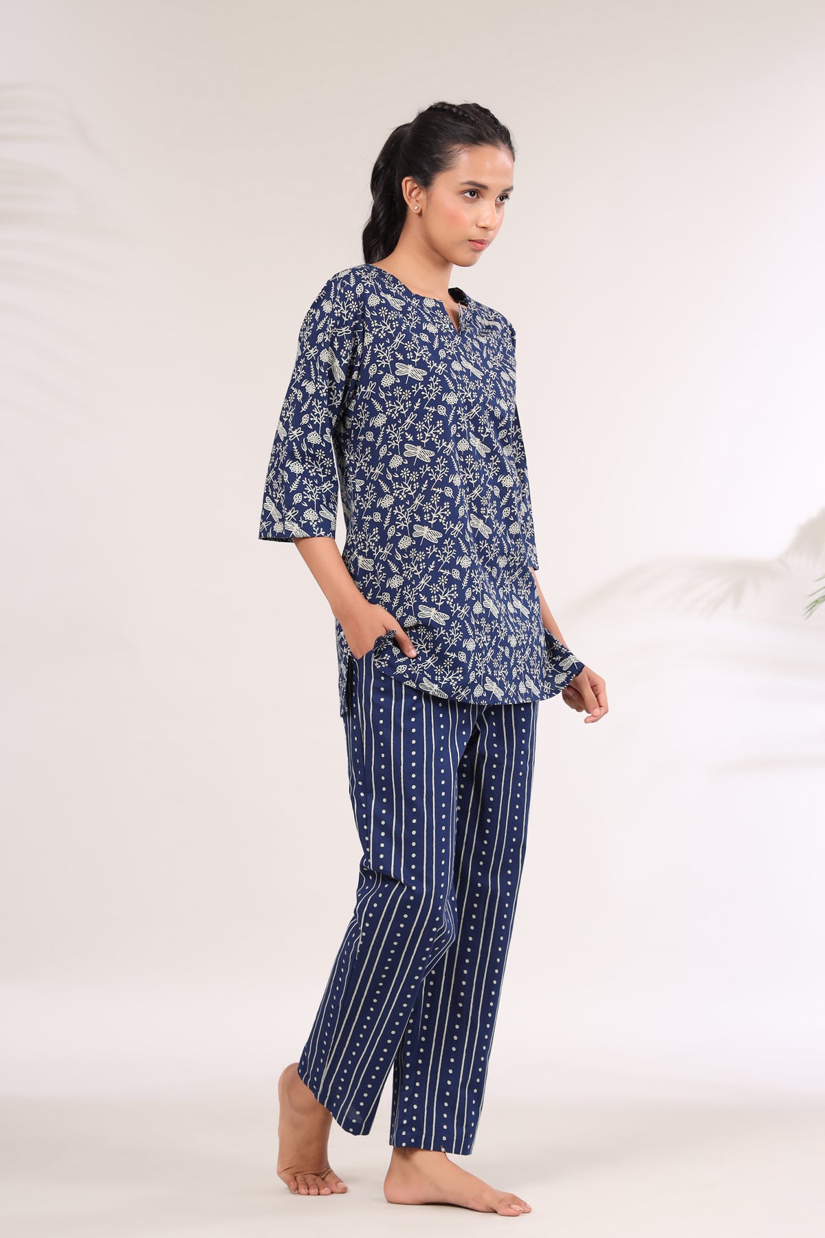 Dragonflies On Blue Loungewear Top Set