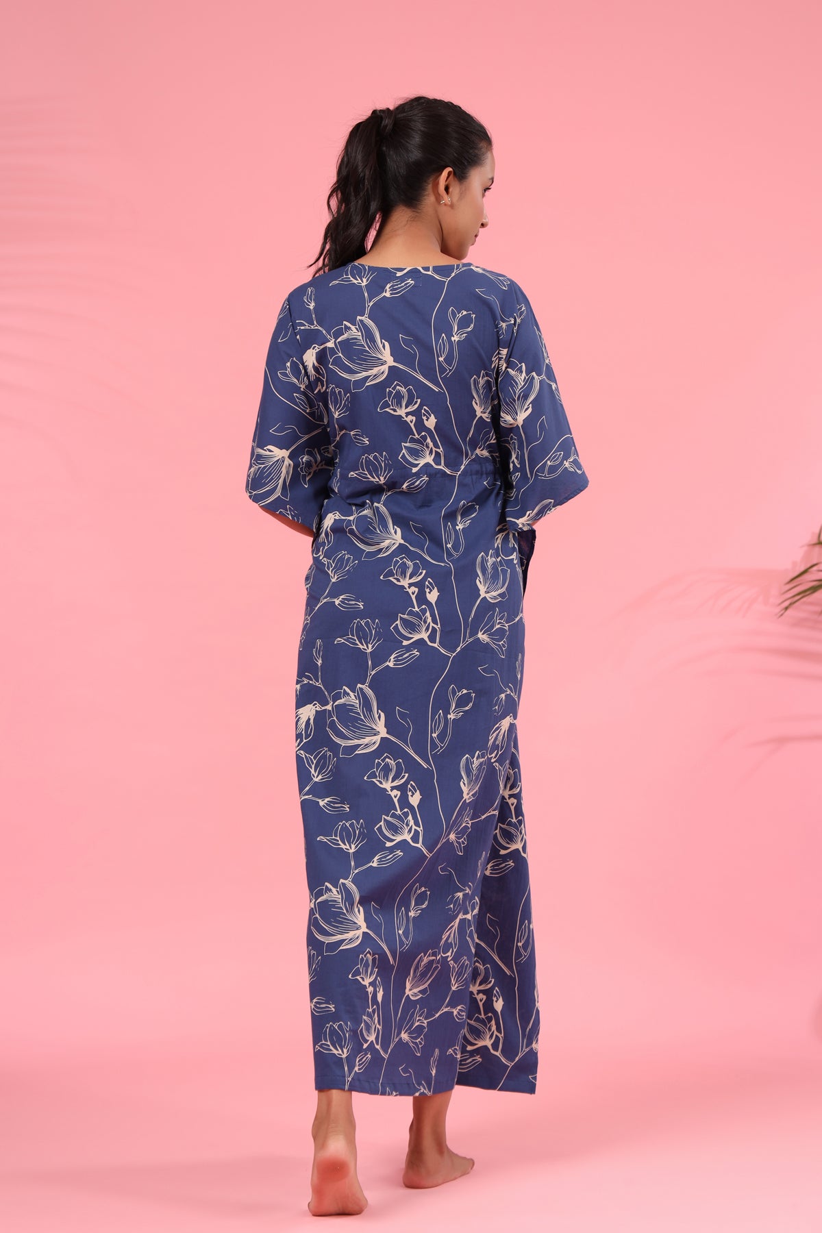 Flowing Jaal on Indigo Kaftan