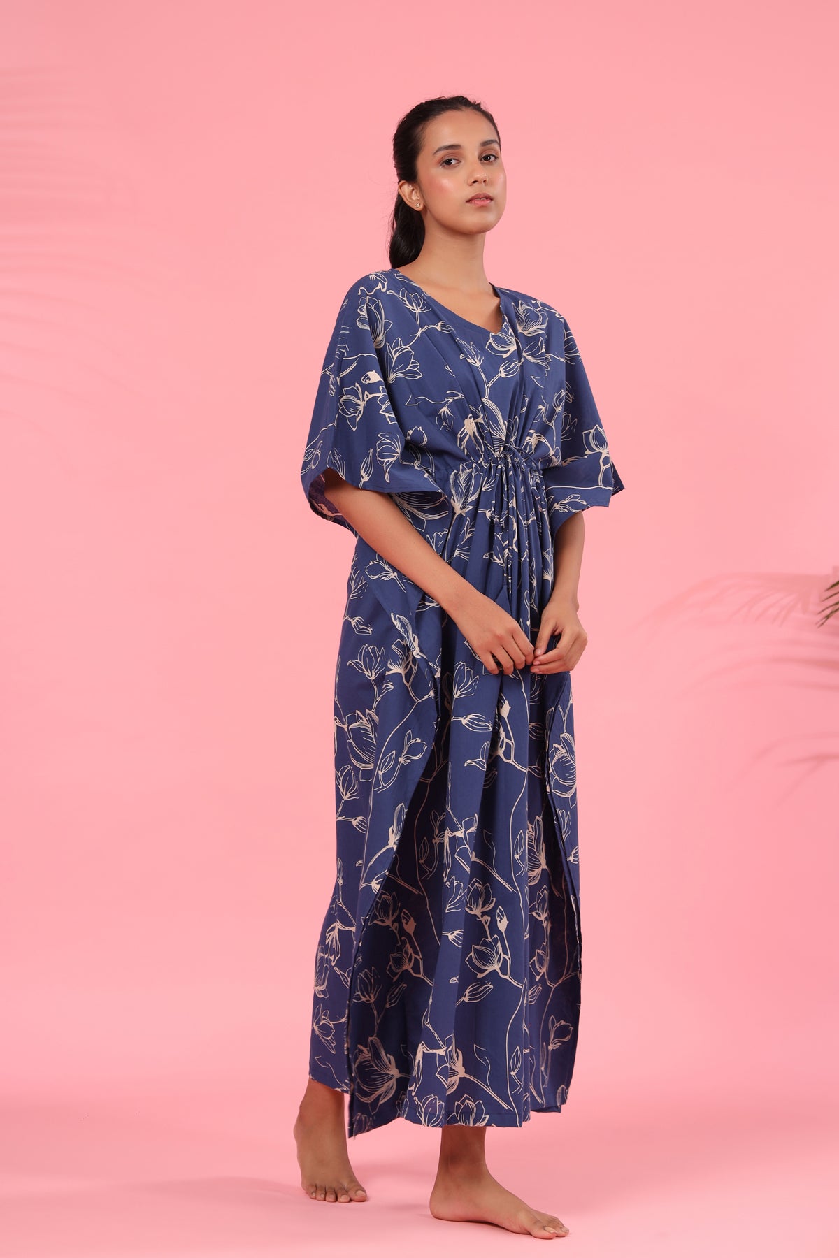 Flowing Jaal on Indigo Kaftan