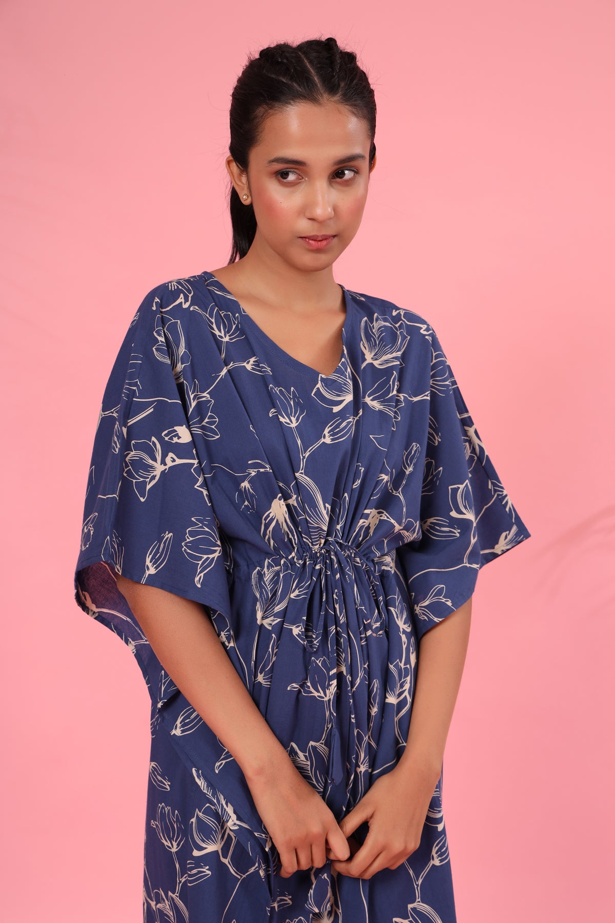 Flowing Jaal on Indigo Kaftan