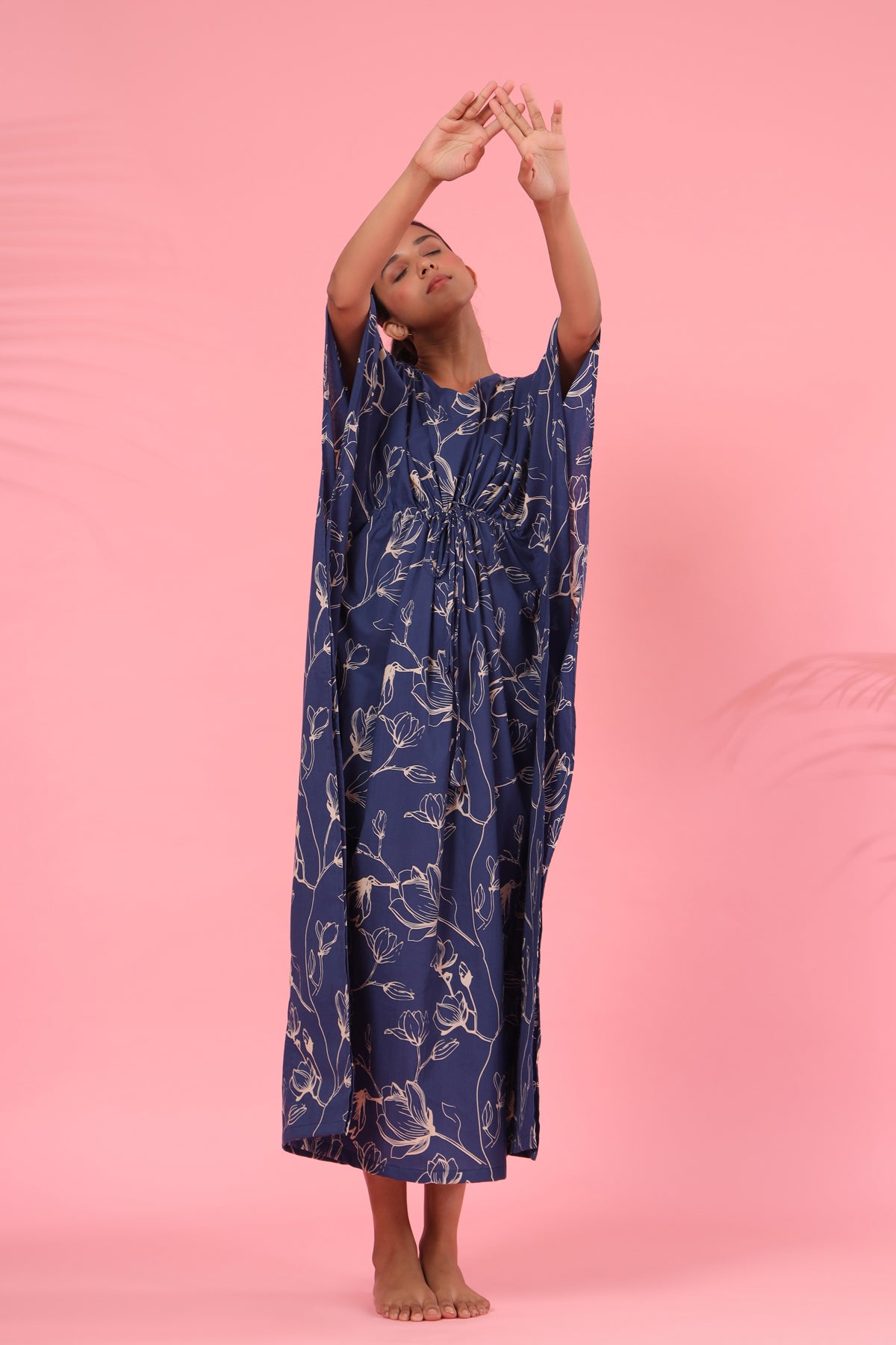 Flowing Jaal on Indigo Kaftan