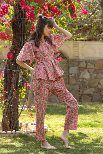 Gulmohar Pink Loungewear JISORA