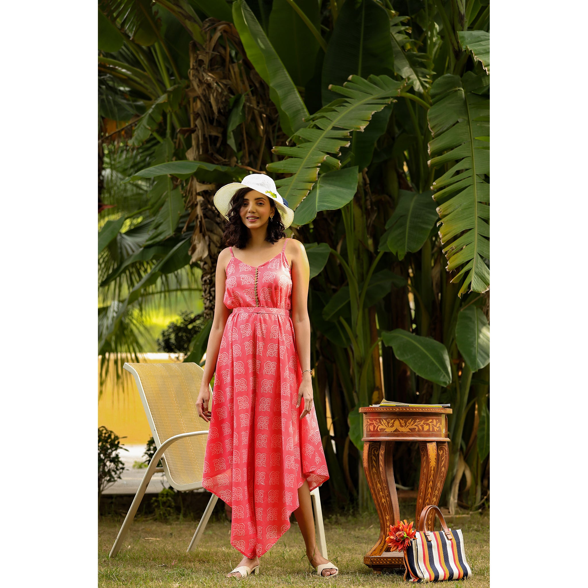 Shibori on Pink Dhoti Jumpsuit