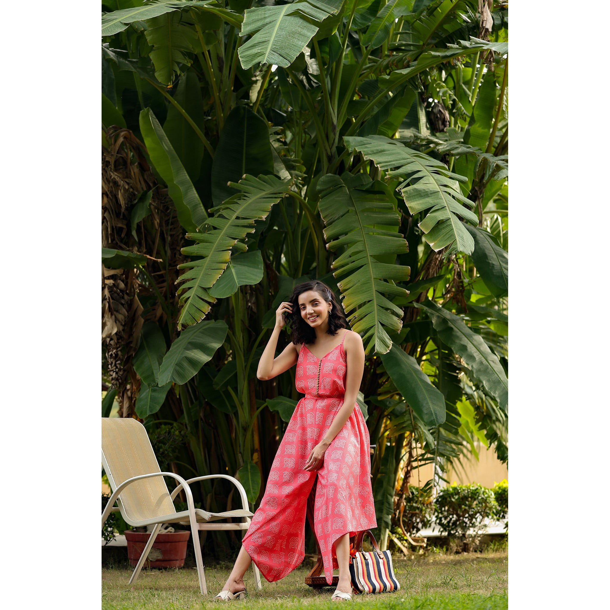 Shibori on Pink Dhoti Jumpsuit