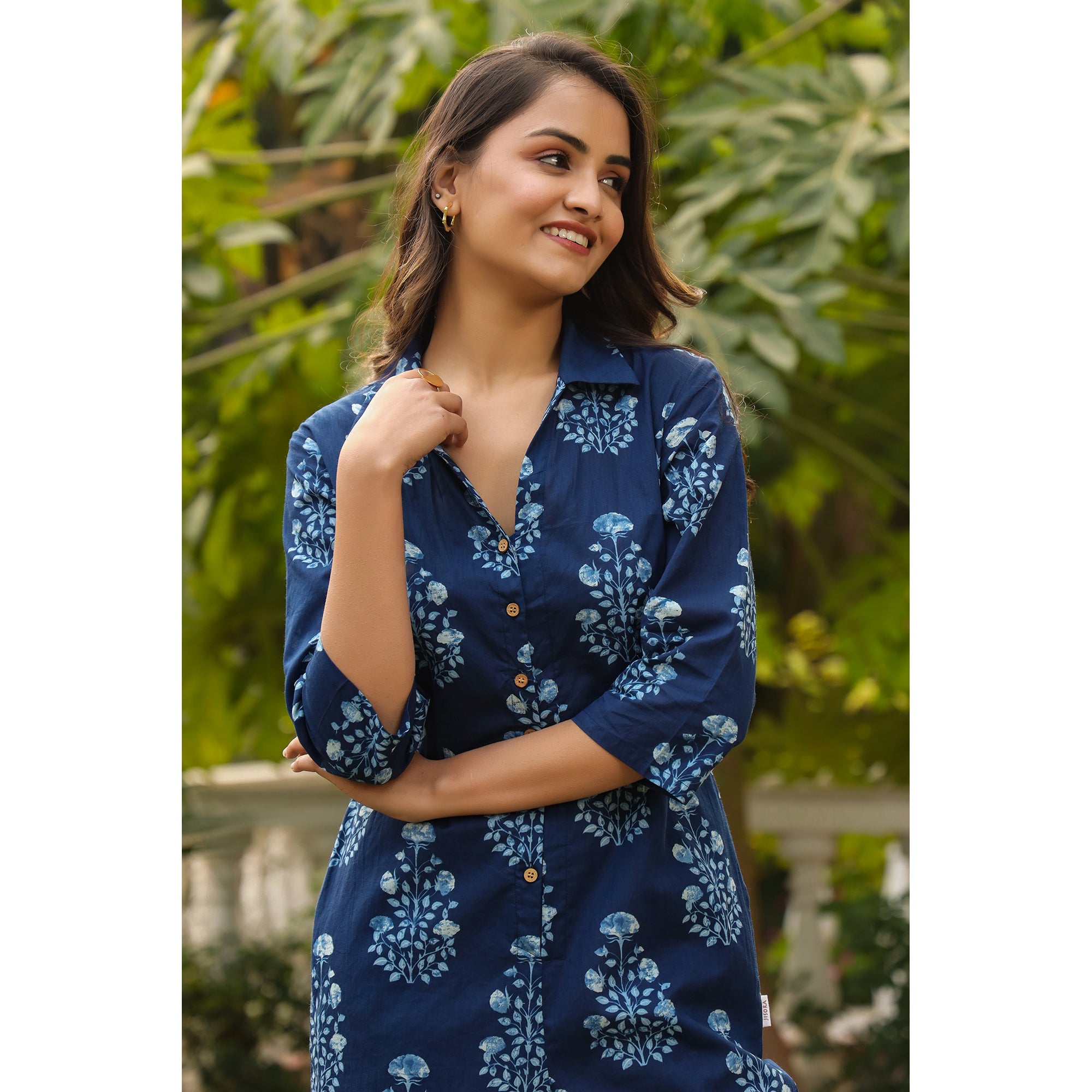 Royal Motifs on Blue Jumpsuit