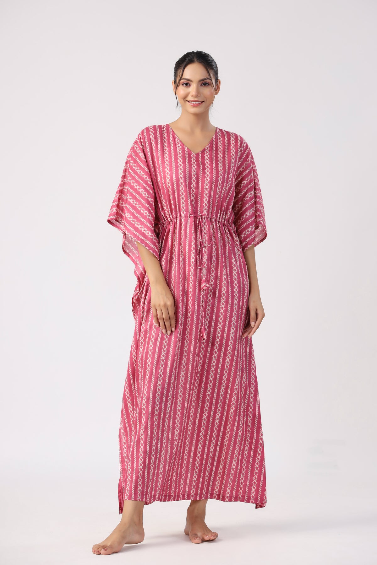 Salmon Splash Cotton Kaftan