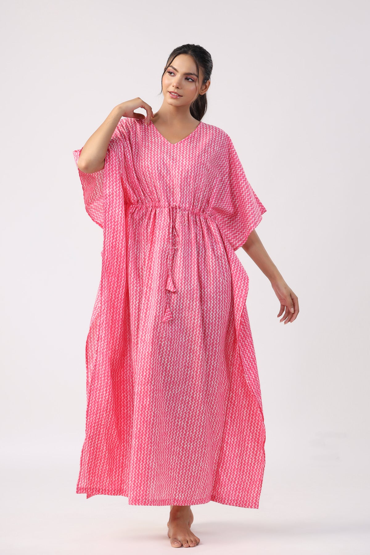 Blushing Pink Cotton Kaftan