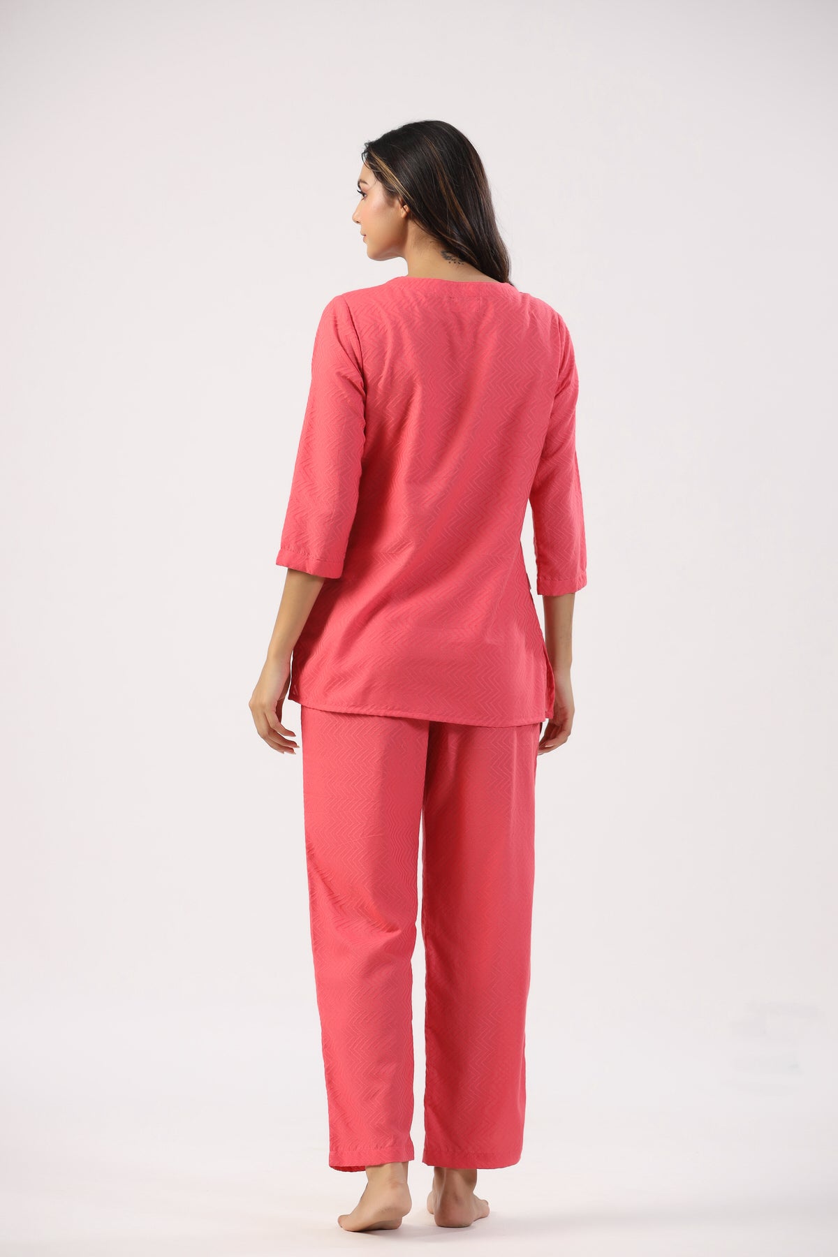 Cranberry Chic Cotton Loungewear Top Set