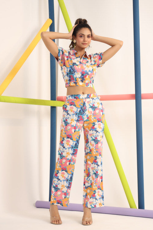 Abstract Bright Floral on Cotton Co-ord Set