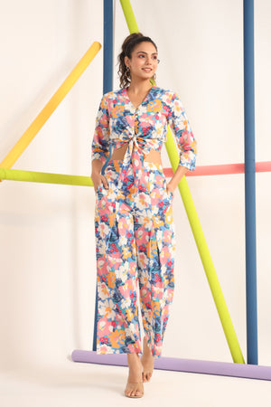 Abstract Bright Floral on Cotton Co-ord Set
